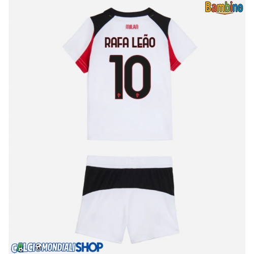 Maglie da calcio AC Milan Rafael Leao #10 Seconda Maglia Bambino 2025-26 Manica Corta + Pantaloni corti)